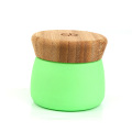 Hot sale new empty unique 120ml 4oz matte green face facial mask glass jar cosmetic packaging with bamboo lid